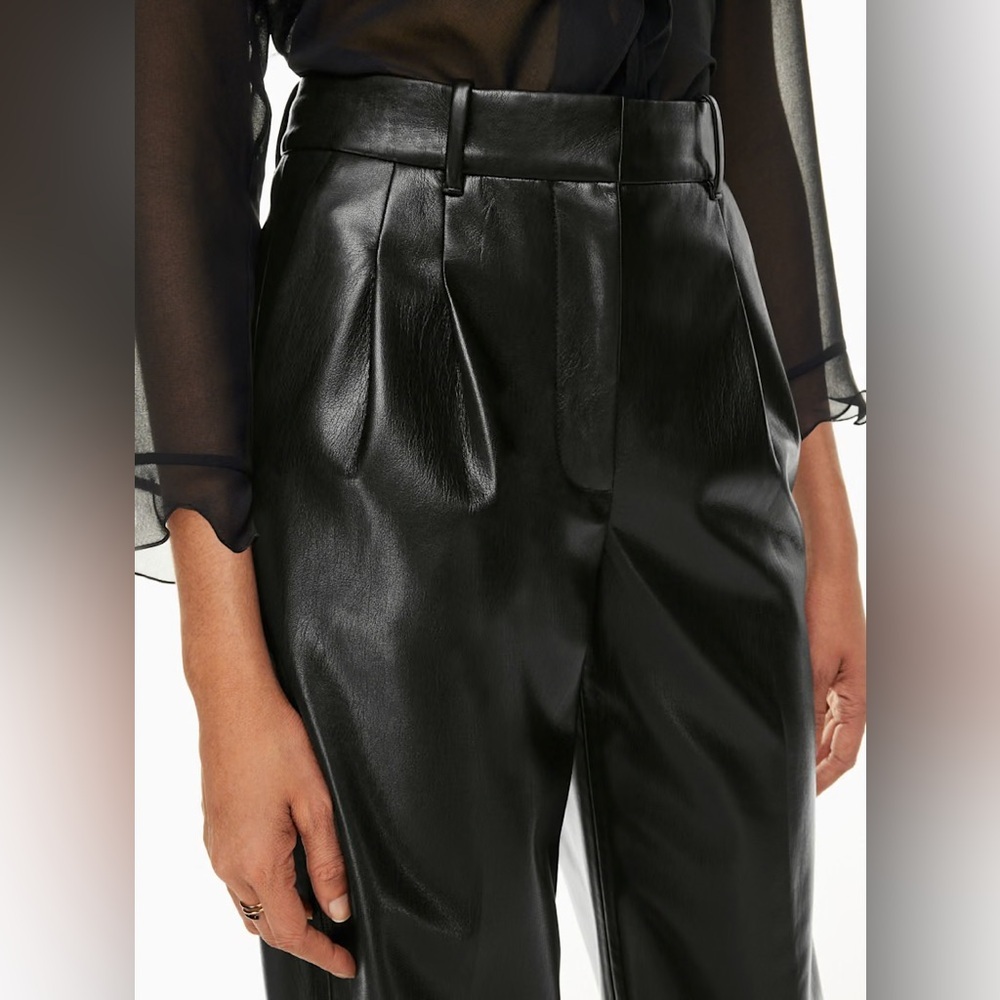 Wilfred vegan leather Black Women's Trousers The Effortless Pant™ New - Picture 2 of 15